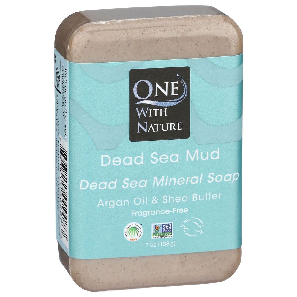 One With Nature Dead Sea Mud Soap Bar, 7 Ounce