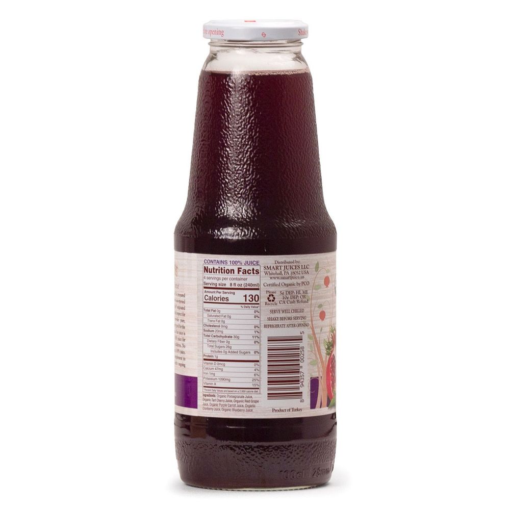 Smart Juice Organic Antioxidant Force Juice Blend, 33.8 Fluid Ounce -- 6 Per Case