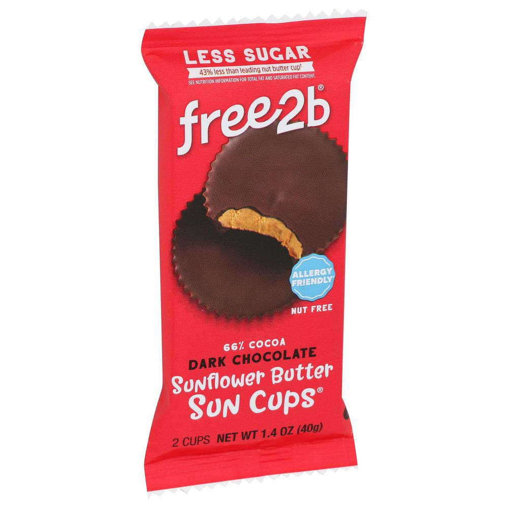 Free2b Sunflower Butter Dark Chocolate Sun Cups, 1.4 Ounce -- 12 Per Case