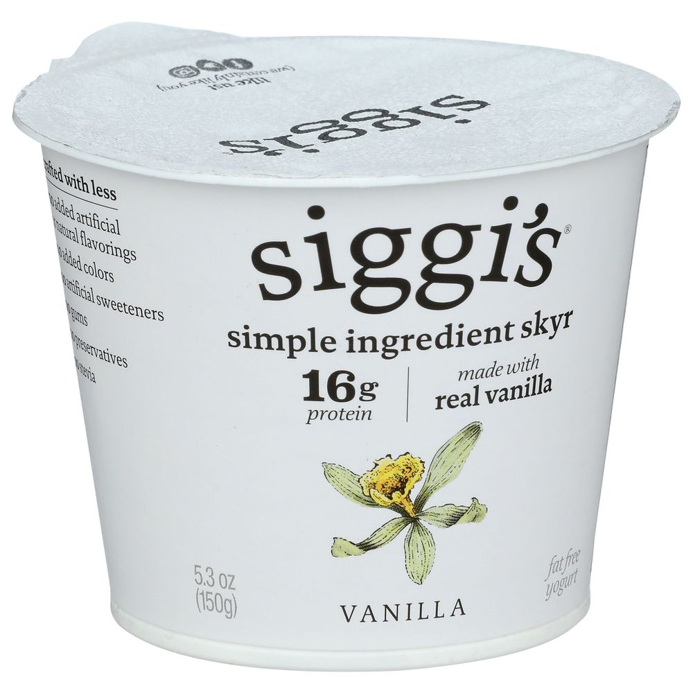 Siggi's Vanilla Strained Non Fat Yogurt, 5.3 Fluid Ounce -- 12 Per Case