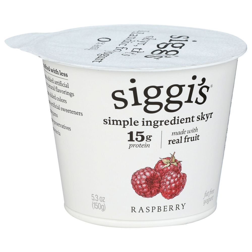 Siggi's Raspberry Strained Non Fat Yogurt, 5.3 Fluid Ounce -- 12 Per Case