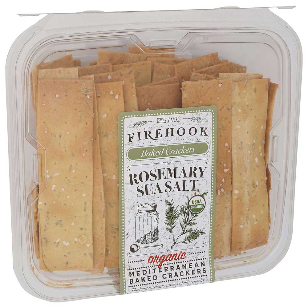 Firehook Organic Rosemary Mediterranean Baked Crackers, 8 Ounce -- 12 Per Case