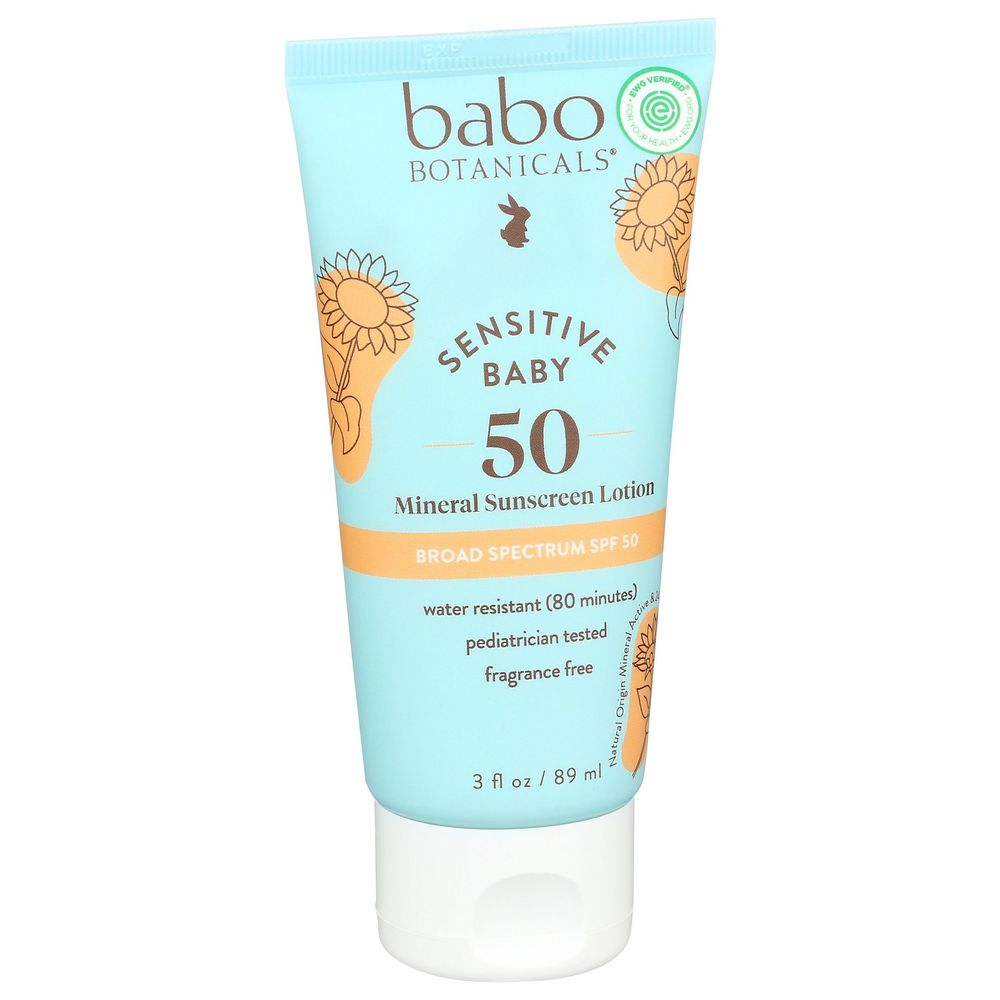 Babo Botanicals Spf 50 Sensitive Baby Mineral Sunscreen Spray, 3 Ounce