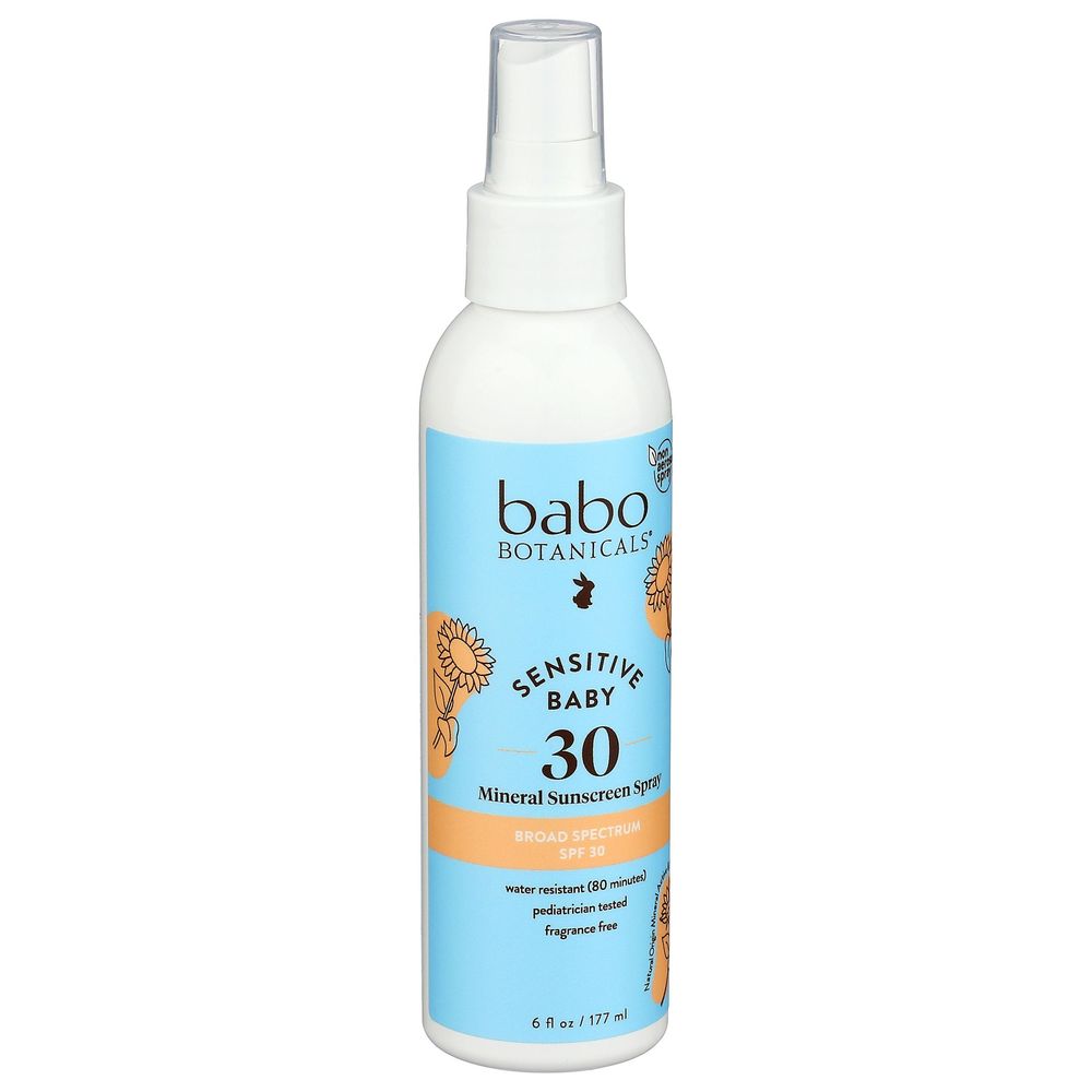 Babo Botanicals Spf 30 Sensitive Baby Mineral Sunscreen Spray, 6 Ounce