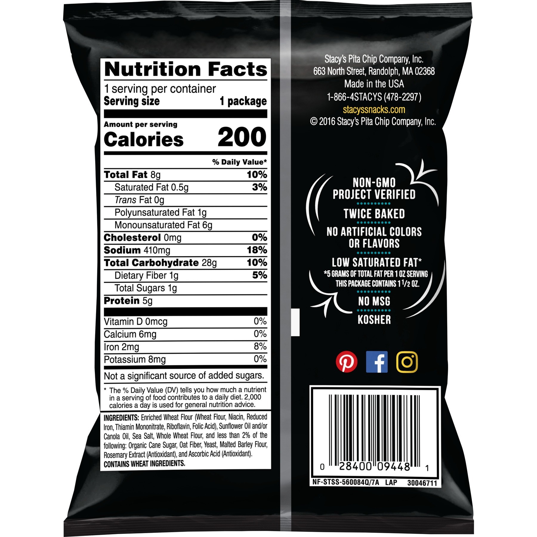 Stacy's Simply Naked Pita Chips, 1.5 Ounce -- 24 Per Case