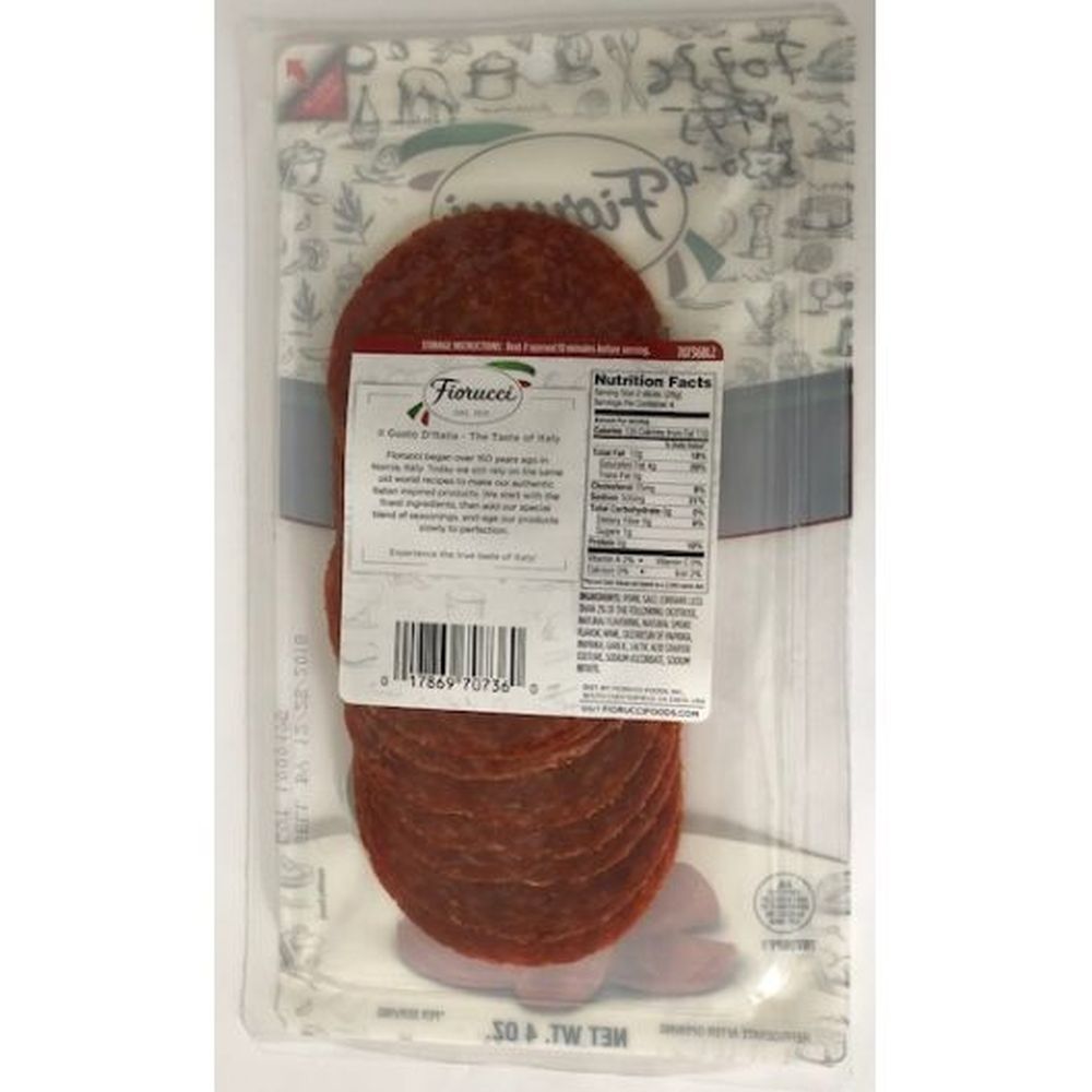 Fiorucci Pre Sliced Sandwich Pepperoni, 4 Ounce -- 12 Per Case