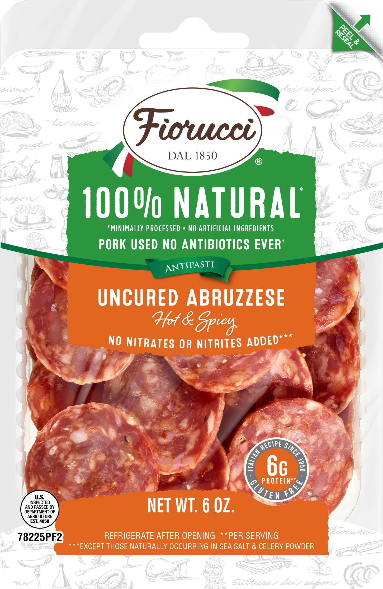 Fiorucci Foods All Natural Abruzzese Salami Nuggets, 6 Ounce -- 12 Per Case