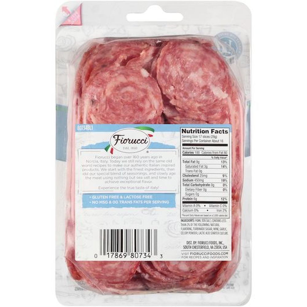 Fiorucci Uncured Sopressata, 16 Ounce -- 6 Per Case