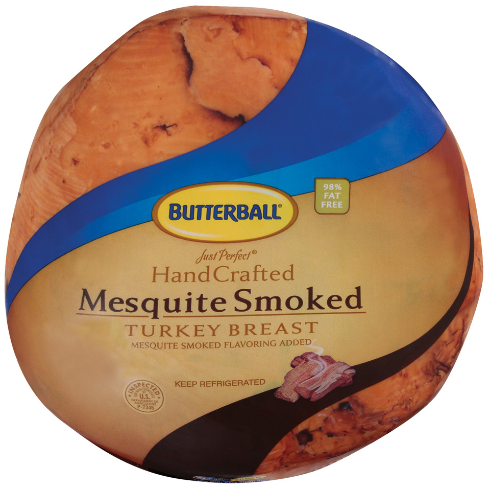 Butterball Just Perfect Hand Crafted Mesquite Smoked Skinless Turkey Breast 8 Pound 2 Per Case