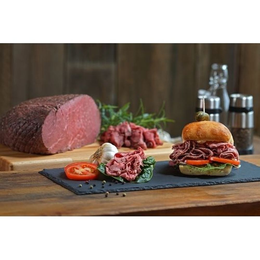 Double L Ranch Open Oven Roasted Angus Roast Beef Top Round Rare, 13 Pound