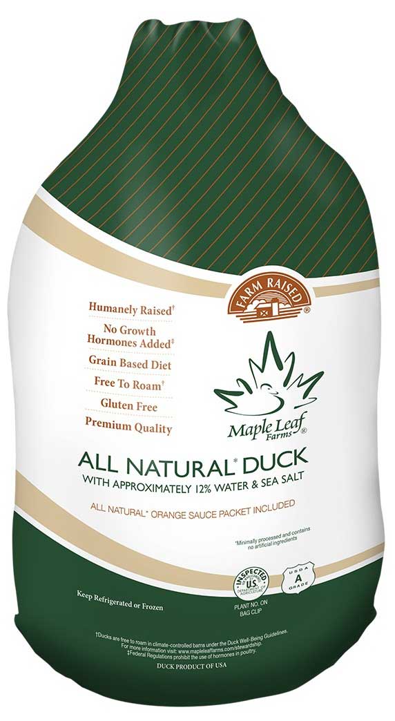 Maple Leaf Farms All Natural Whole Duck With Orange Sauce, 7.5 Pound -- 6 Per Case