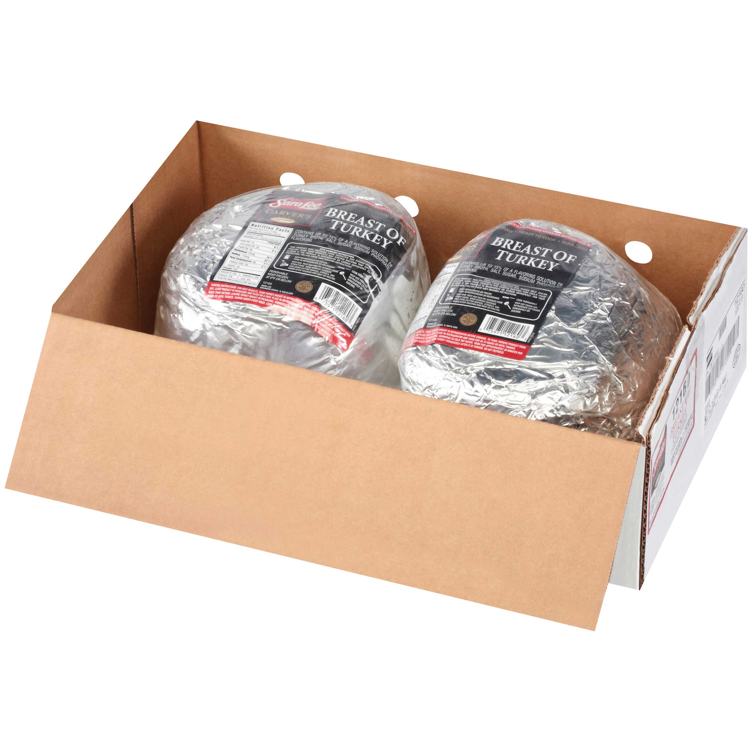 Sara Lee Uncooked Foil Wrapped Skin-on Raw Whole Muscle Turkey Breast, 20 Pound