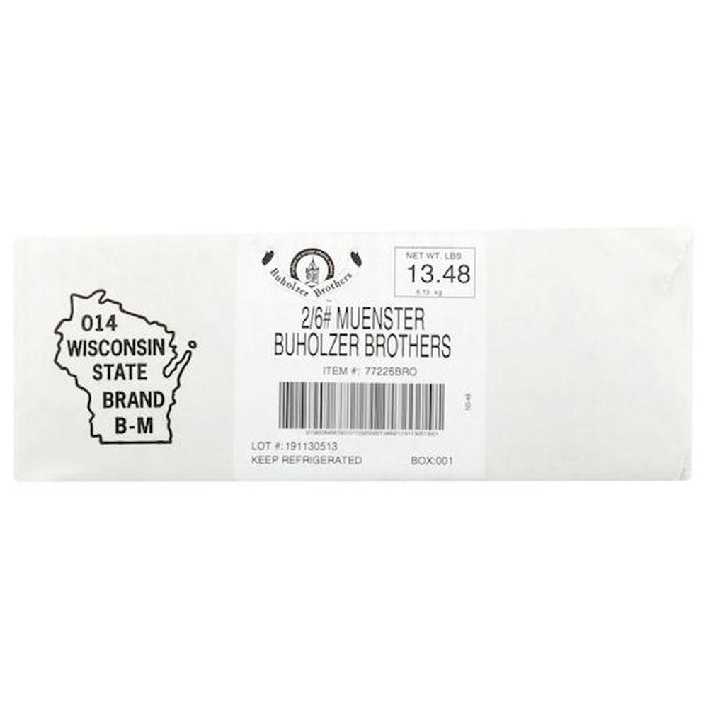 Buholzer Brothers Muenster Cheese, 7 Pound -- 2 Per Case