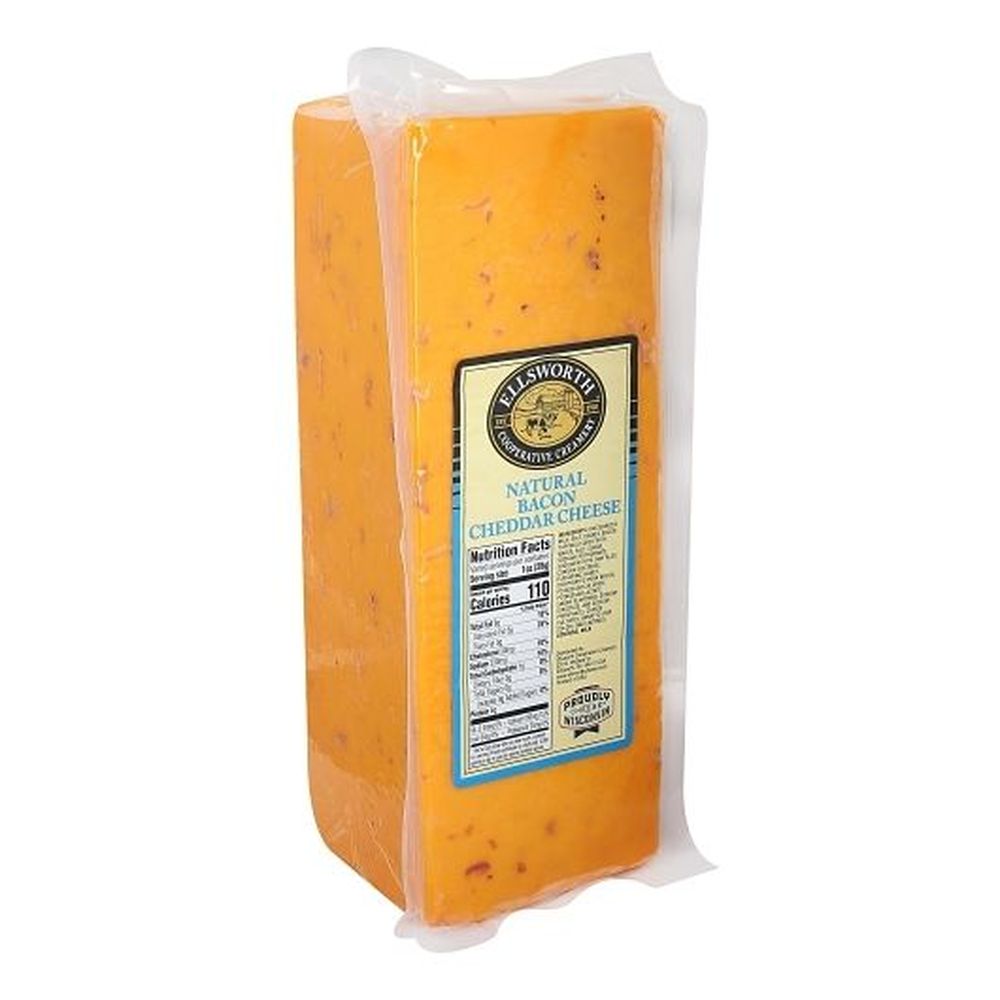 Ellsworth Natural Bacon Cheddar Cheese, 5 Pound 2 per case