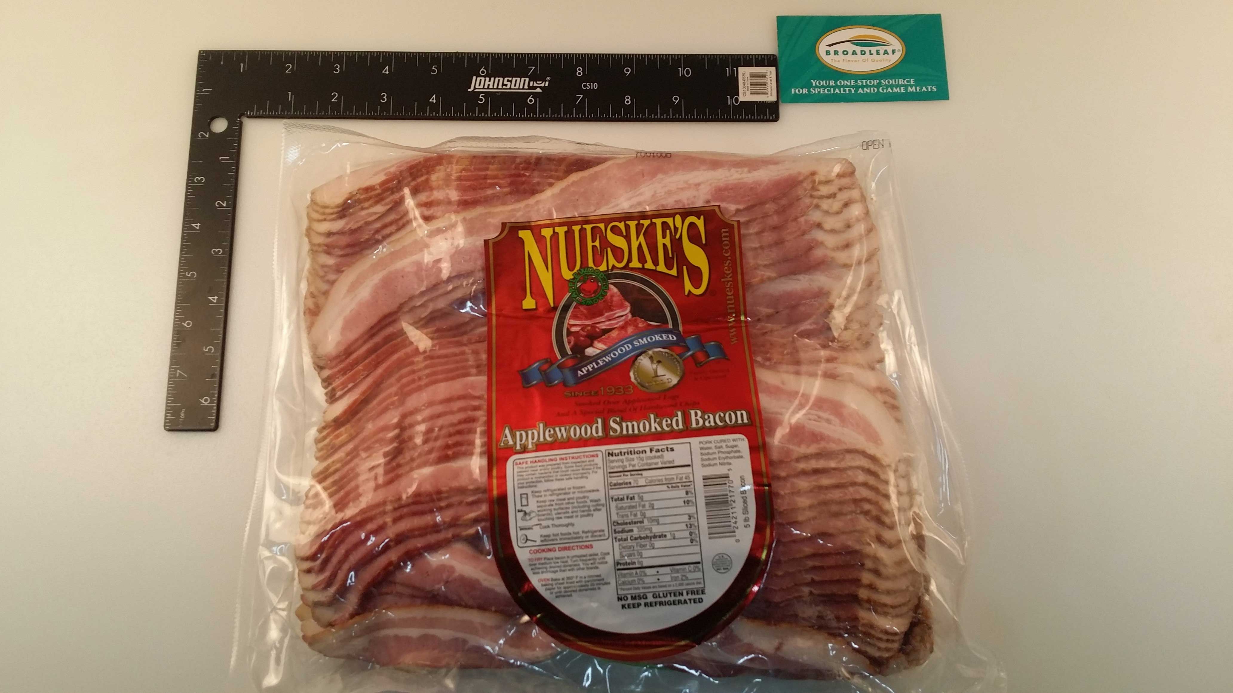 Nueske's 16-20 Count Applewood Smoked Sliced Bacon, 5 Pound -- 2 Per Case