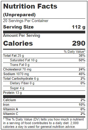 Greg Norman Skinless 4 1 Wagyu Beef Hot Dog, 5 Pound -- 40 Per Case