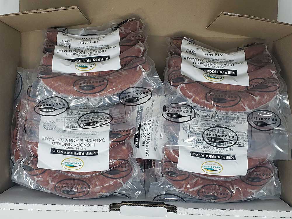 Broadleaf Cervena Smoked Ostrich Sausage With Pistachio, 4 Ounce -- 40 Per Case