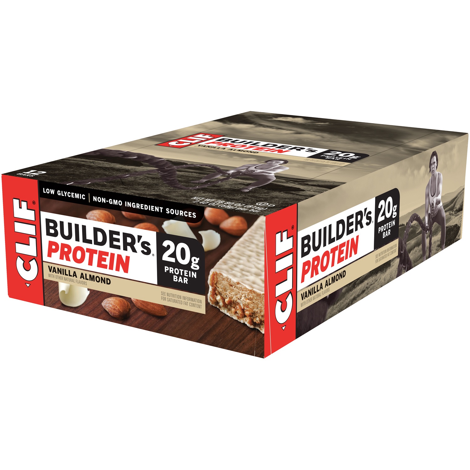 Clif Builders Vanilla Almond Snack Bar, 2.4 Ounce -- 144 Per Case