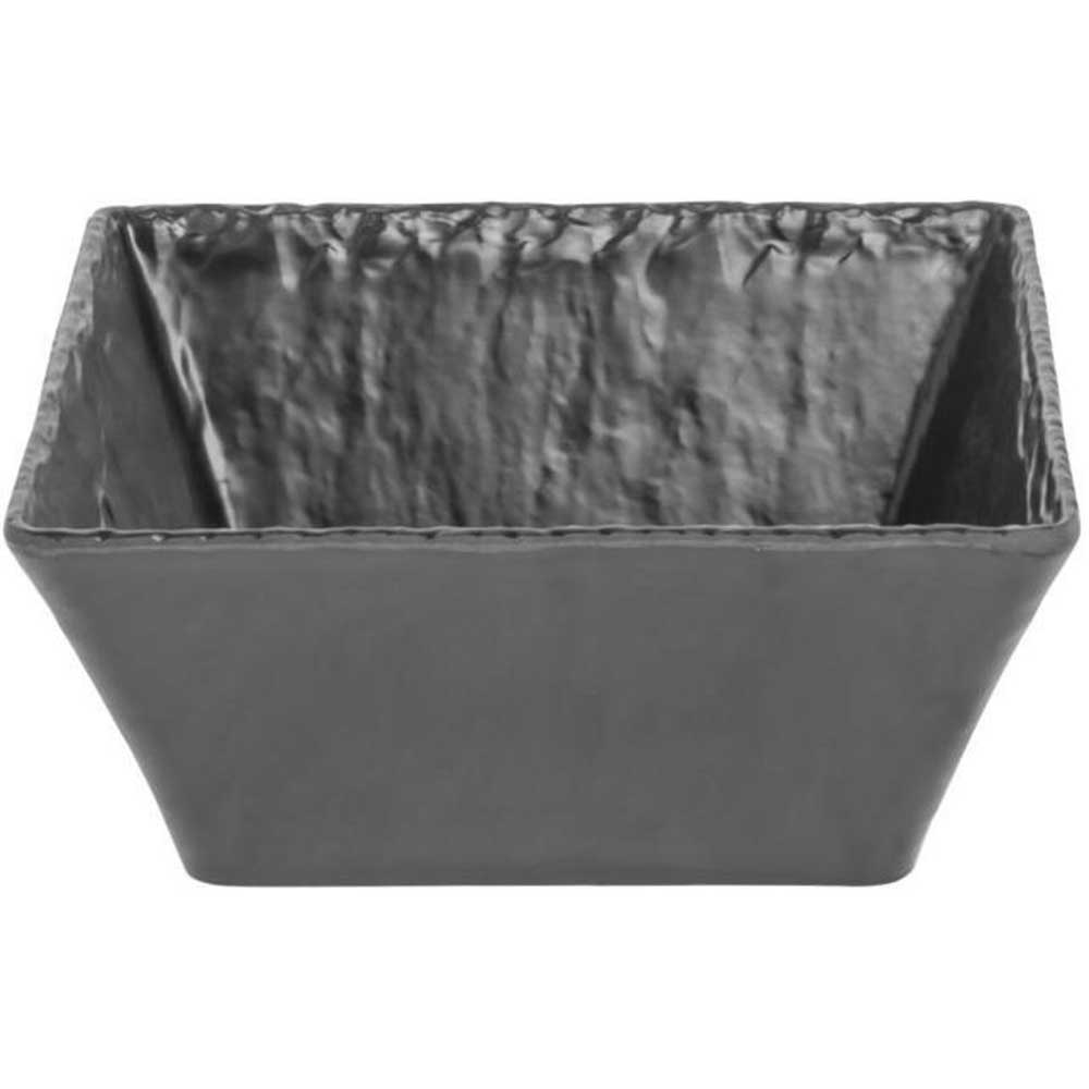 Cal-mil Melamine Black Faux Slate Square Bowl, 9.5 X 9.5 X 4 Inch