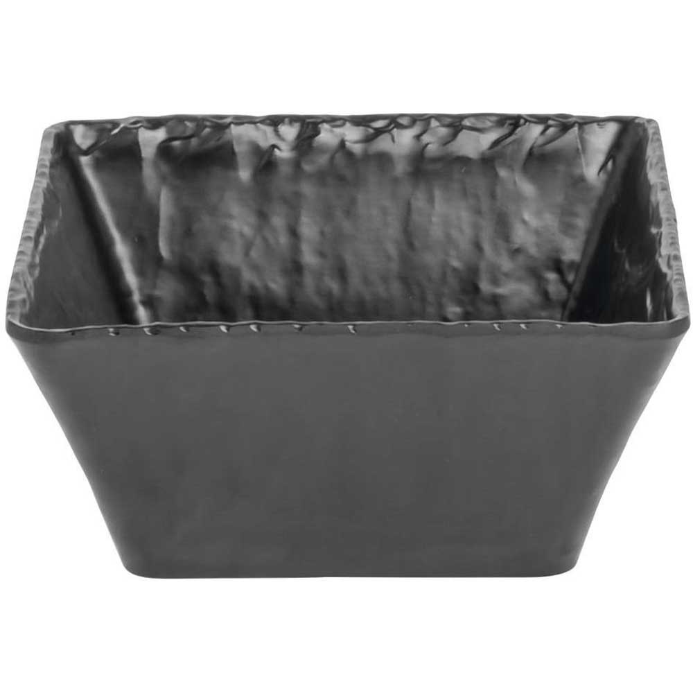 Cal-mil Melamine Black Faux Slate Square Bowl, 8 X 8 X 3.75 Inch