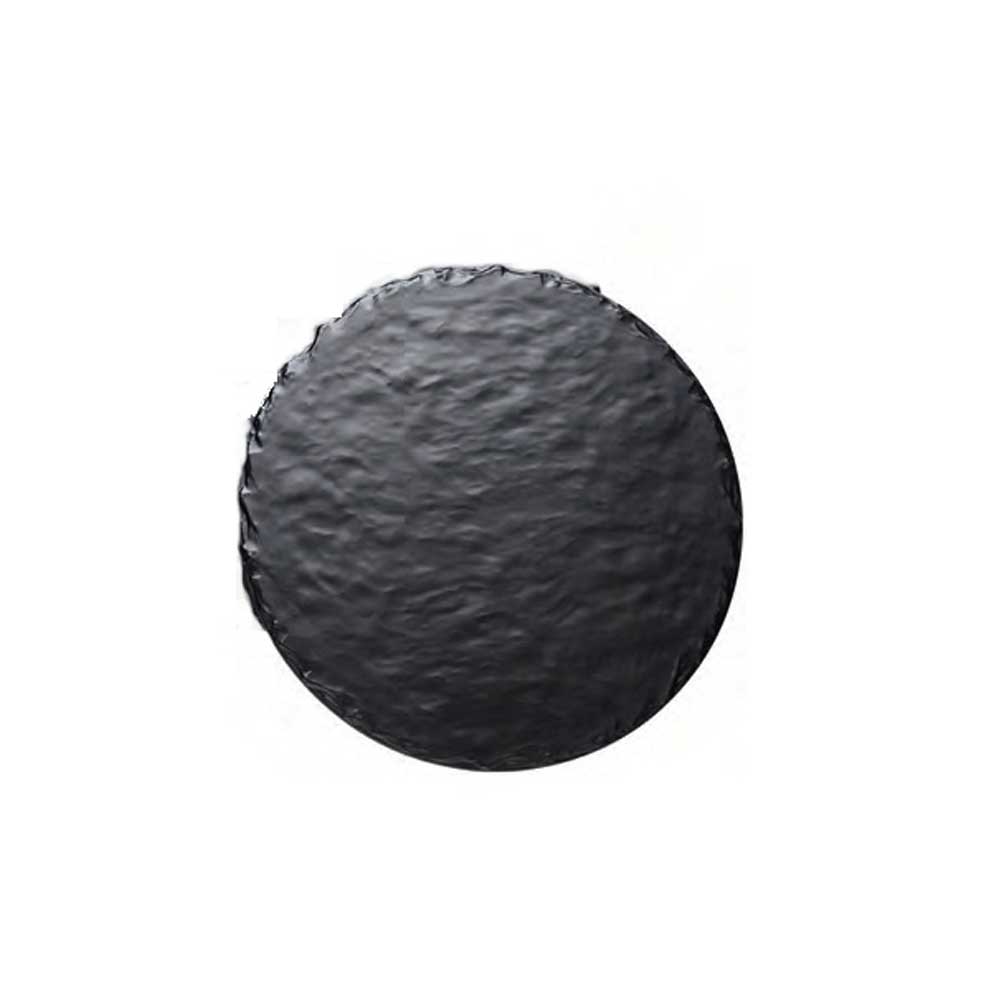 Cal-Mil Melamine Round Faux Slate Black Serving Board, 12 x 12 x .5 inch