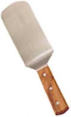 American Metalcraft Stainless Steel 6 X 3 Inch Round Blade Turner With Brown Wood Handle, 12 Inch Overall Length