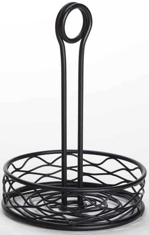 American Metalcraft Black Stainless Steel Small Round Condiment Rack, 6 Inch Dia. X 9 1/8 Inch Height