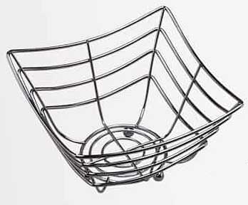 American Metalcraft Chrome Square Web Space/time Continuum Basket, 8 X 8 X 4-1/2 Inch Height