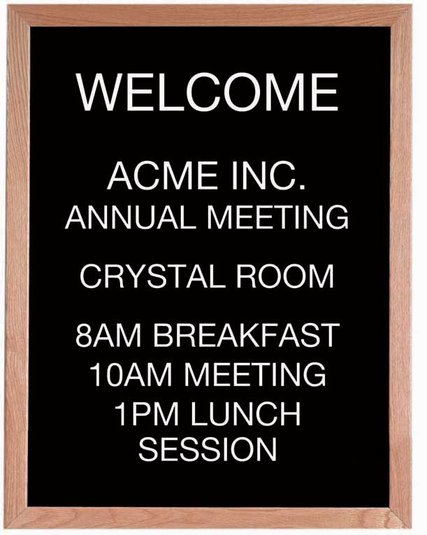 Aarco Solid Red Oak Framed Letter Board Open Face Message Center, 30 x 24 inch