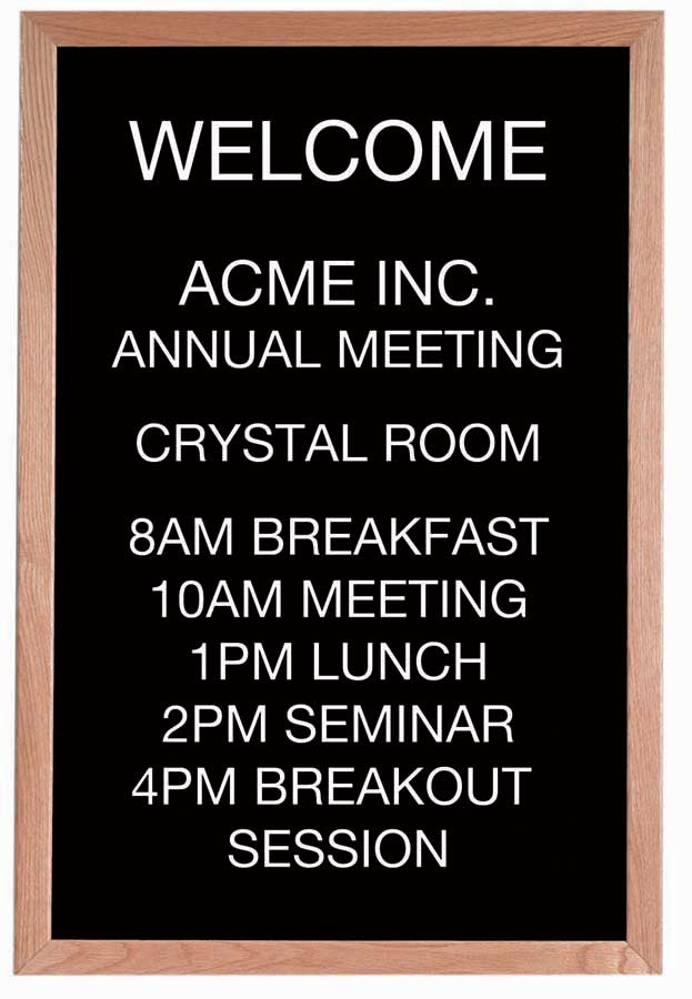 Aarco Solid Red Oak Framed Letter Board Open Face Message Center, 36 x ...
