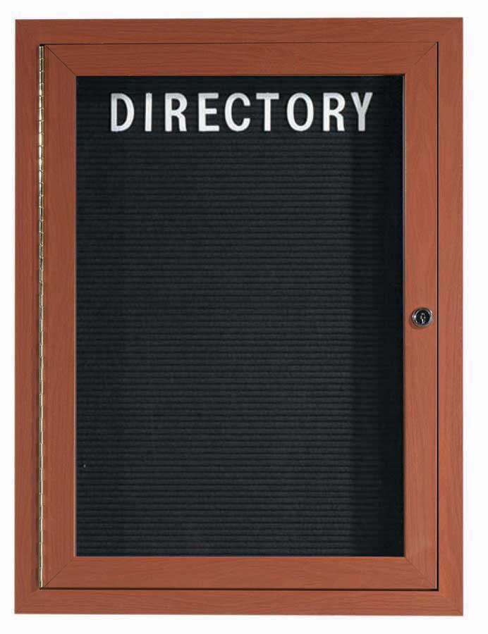 Aarco Oak Wood Look Finish Aluminum Frame Outdoor Enclosed Directory ...