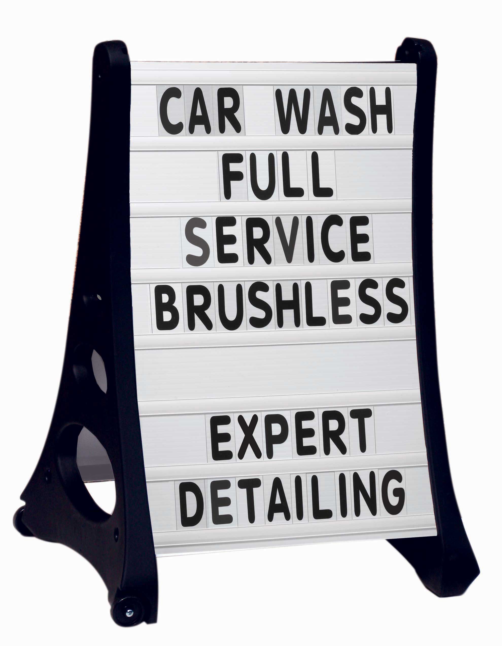 Aarco Black Roll A-Frame (TM) Double Sided Sidewalk Sign with Bright ...