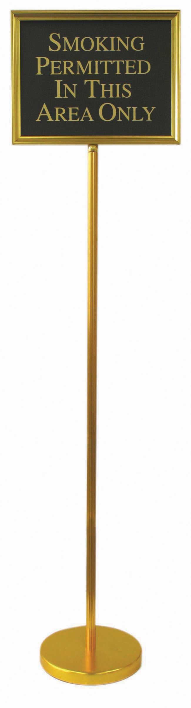 Aarco Gold Aluminum Framed Director Sign Stand, 59 inch Overall Height
