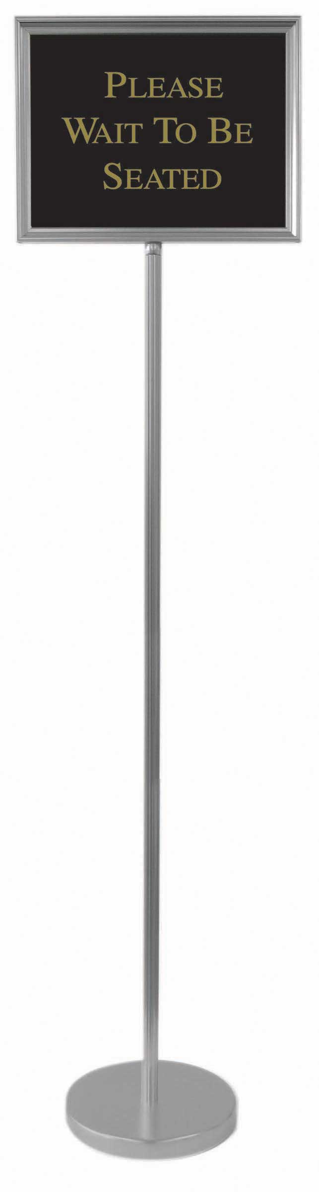 Aarco Silver Aluminum Framed Director Sign Stand, 59 inch Overall Height