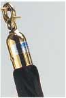 Aarco Form-A-Line (TM) Brass Hardware Style Black Velour Rope, 8 Feet