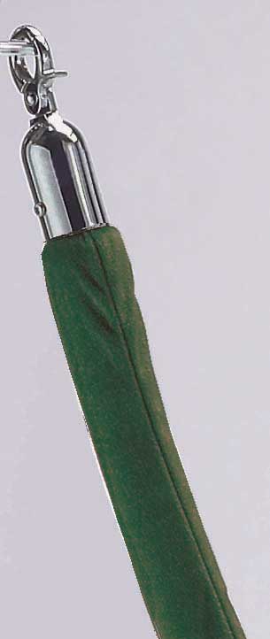 Aarco Form-A-Line (TM) Satin Hardware Style Green Velour Rope, 8 Feet
