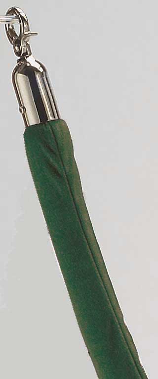 Aarco Form-A-Line (TM) Chrome Hardware Style Green Velour Rope, 5 Feet