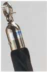 Aarco Form-A-Line (TM) Chrome Hardware Style Black Velour Rope, 6 Feet
