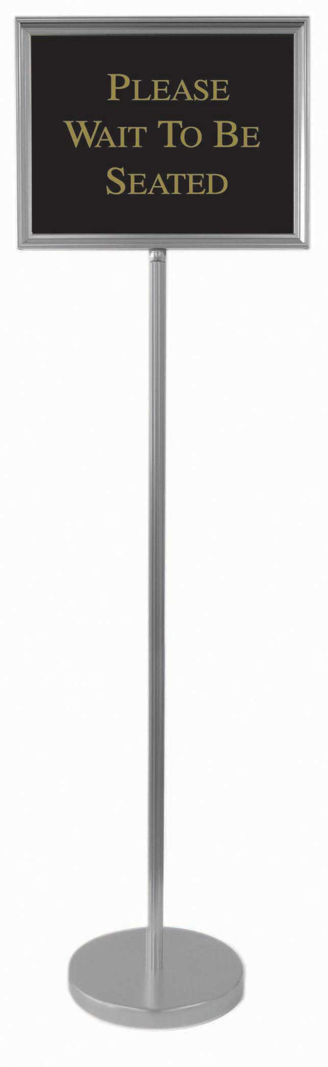 Aarco Silver Aluminum Framed Director Sign Stand, 54 inch Overall Height