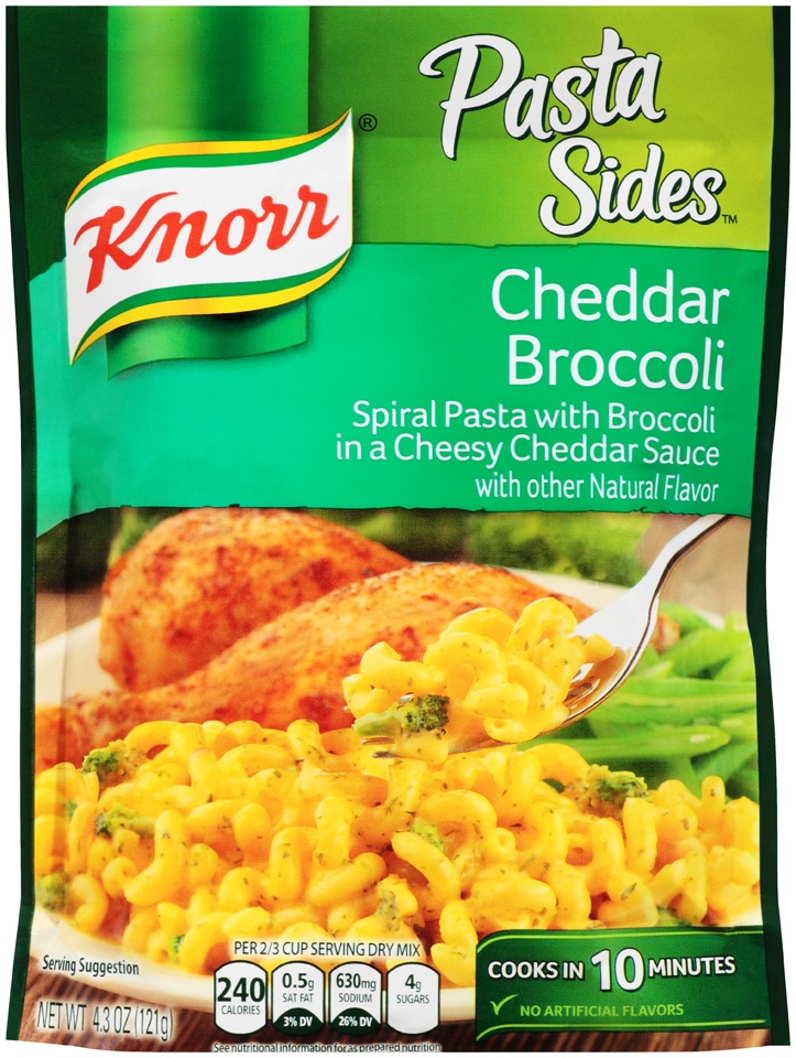 Knorr Cheddar Broccoli Pasta Sides, 4.3 Ounce -- 12 per case.