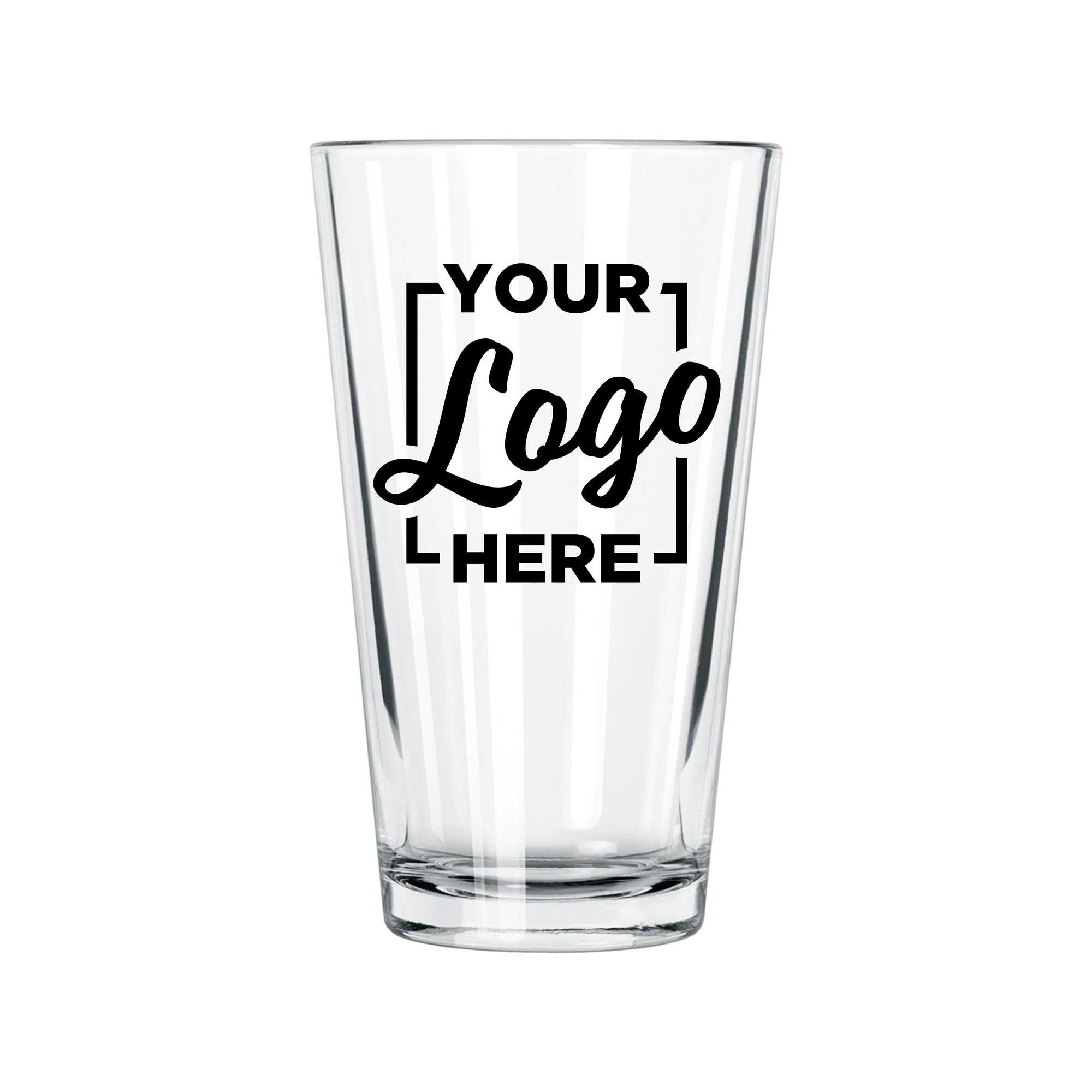 Libbey L5139 Mixing Glass With 2 Color Custom Logo, 16 Ounce Capacity -- 144 Per Case