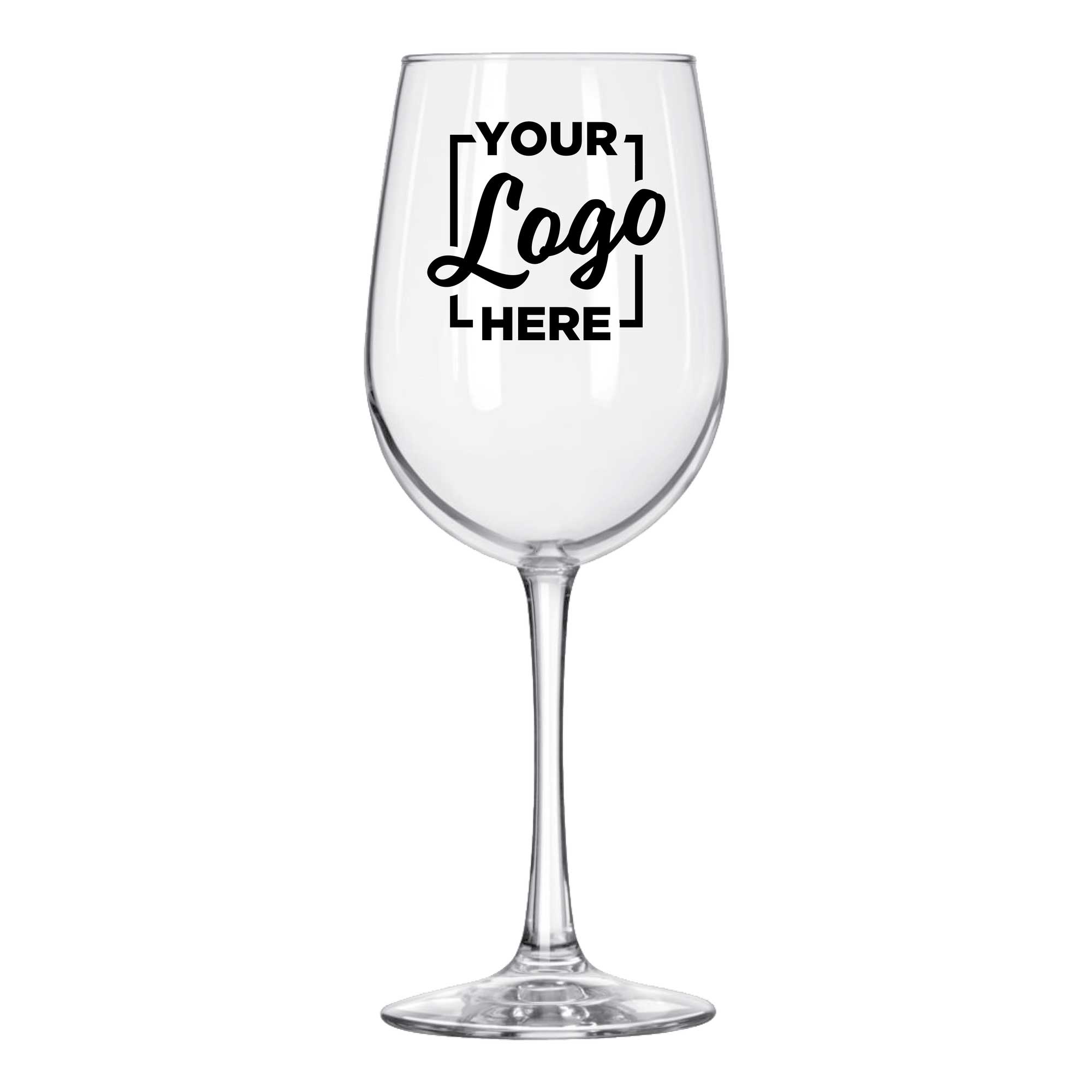 Libbey L7510 Vina Tall Wine Glass With 2 Color Custom Logo, 16 Ounce Capacity -- 144 Per Case