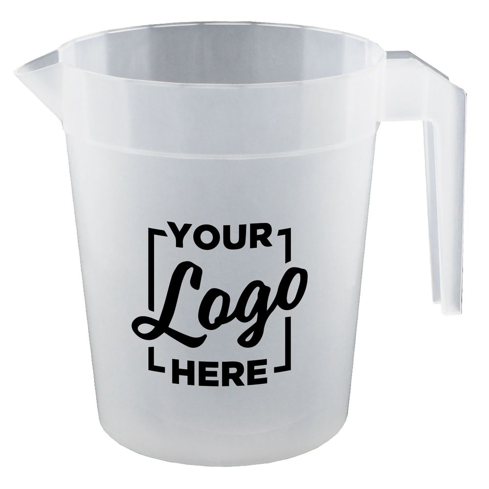 Howw Polypropylene Stackable Pitcher With Handle With 2 Color Custom Logo, 48/56 Ounce Capacity -- 48 Per Case