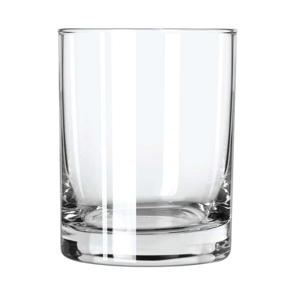 Bgd Promo Double Old Fashioned Rocks Glass With 2 Color Custom Logo, 13.5 Ounce Capacity -- 144 Per Case