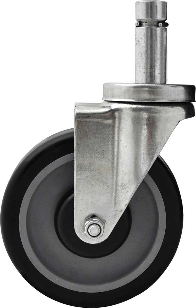 BK Resources Polyurethane Swivel Ply Shelving Caster with Brake, 5 inch Dia