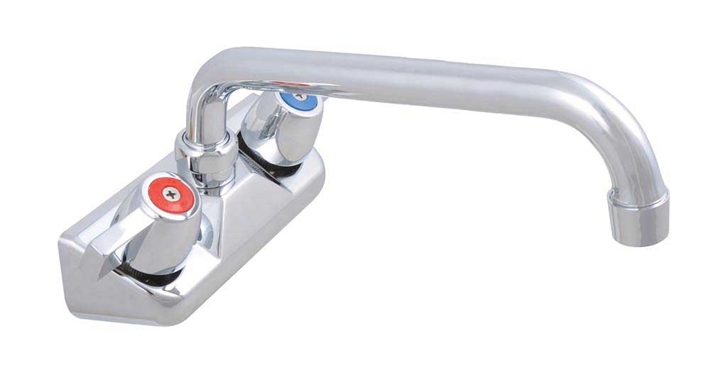 BK Resources Workforce Standard Duty 4 inch OC Splash Mount Faucet with 10 inch Swing Spout