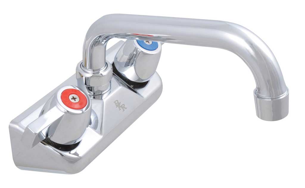 BK Resources Workforce Standard Duty 4 inch On Center Splash Mount Faucet with 6 inch Swing Spout