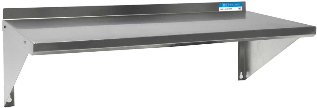 BK Resources 18/430 Stainless Steel Economy Wall Shelf, 84 inch Width x 12 inch Depth