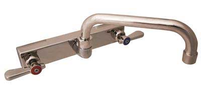 BK Resources Evolution Series Stainless Steel 8 inch on Center Splash Mount Faucet with 8 inch Swing Spout