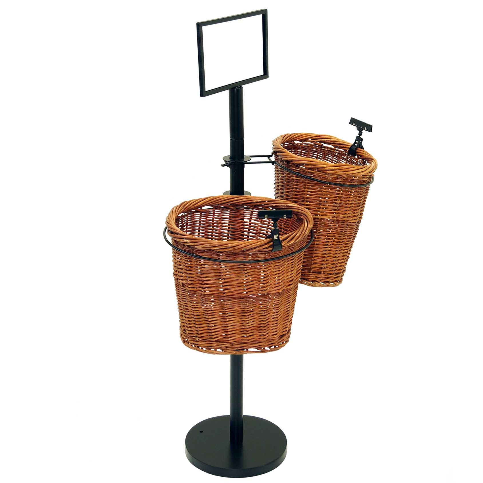 Mobile Merchandisers 2-Ring Baguette Basket Stand With (2) Psc01
